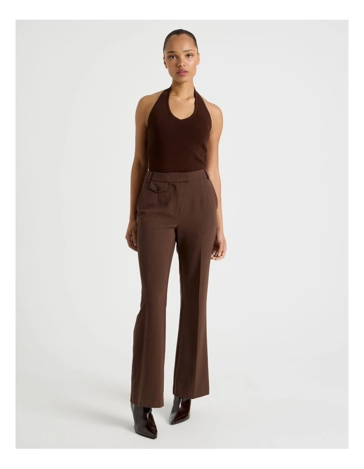 Halter Neck Knit Top in Dark Brown image 7