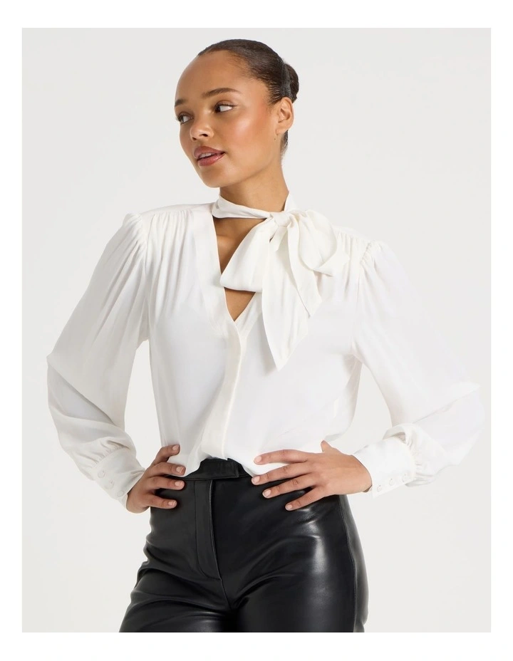 Scarf Blouse in Ivory image 1