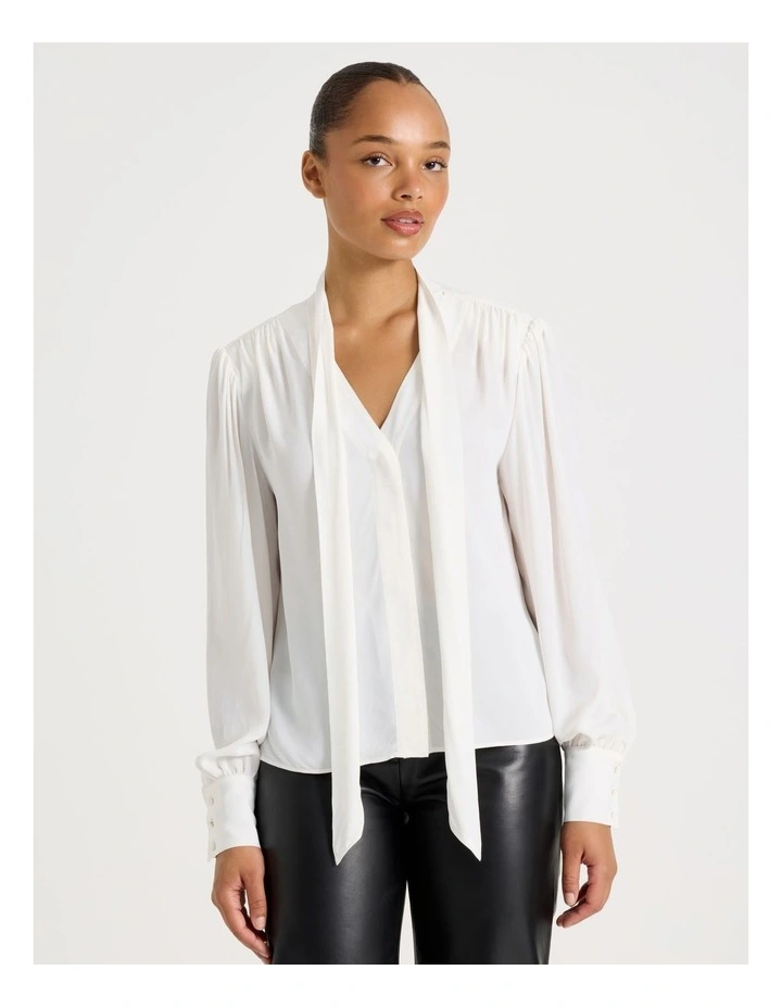Scarf Blouse in Ivory image 5