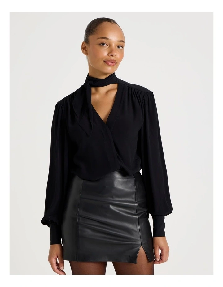 Scarf Blouse in Black image 1