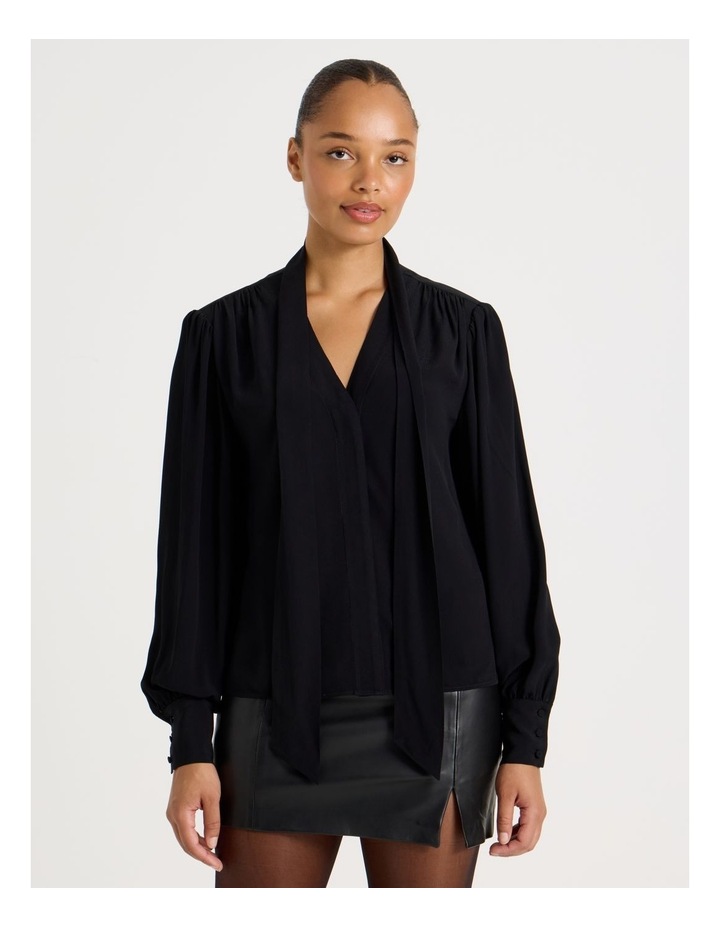 Blaq Scarf Blouse in Black | MYER