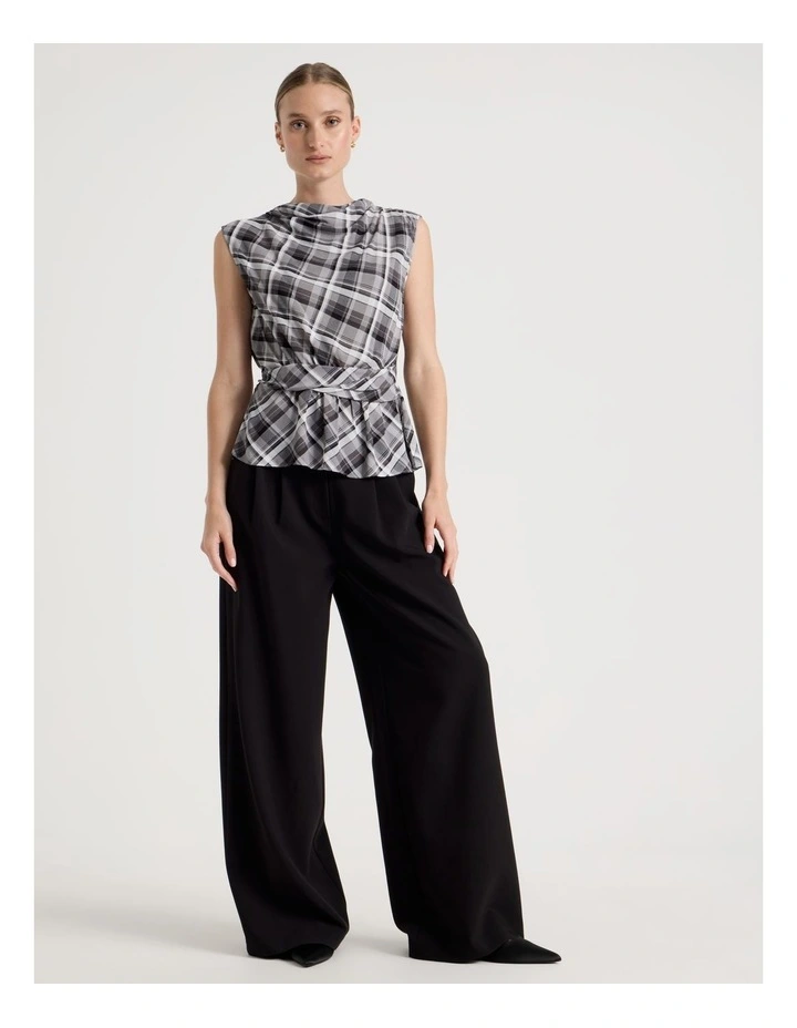 Twist Detail Short Sleeve Blouse in Grey image 2