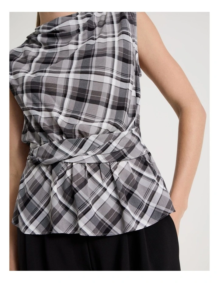 Twist Detail Short Sleeve Blouse in Grey image 7