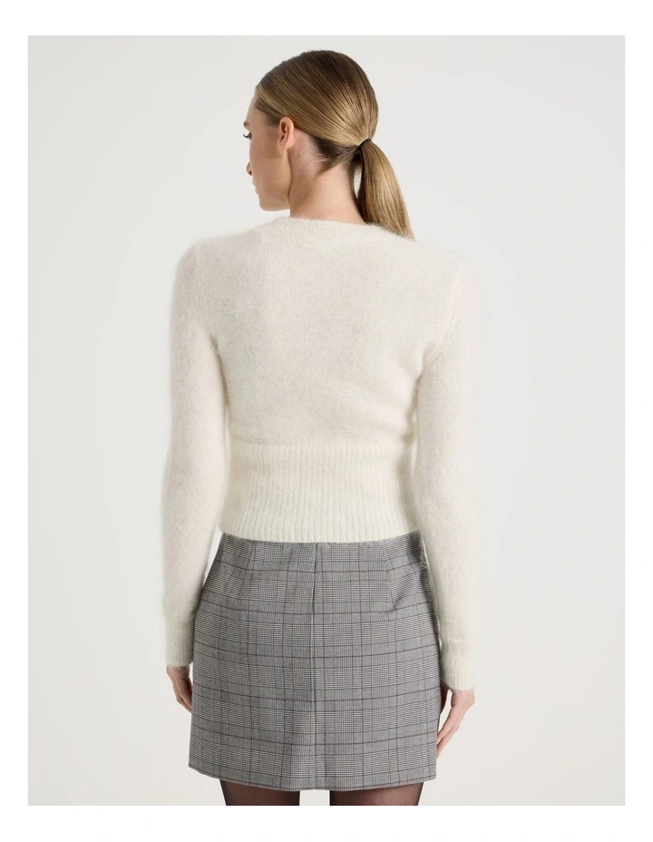 Wool Mohair Blend Fluffy Knit Jumper in Ivory image 6