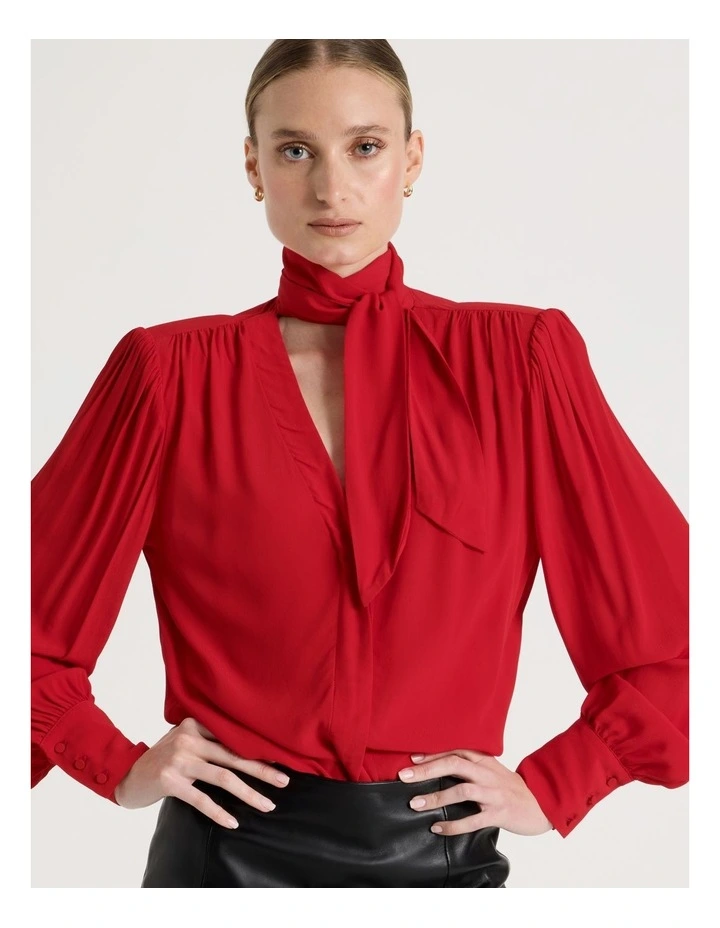 Scarf Blouse in Red image 2