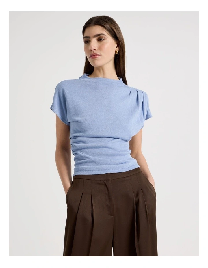 Dolman Sleeve Knit Top in Cornflower image 3