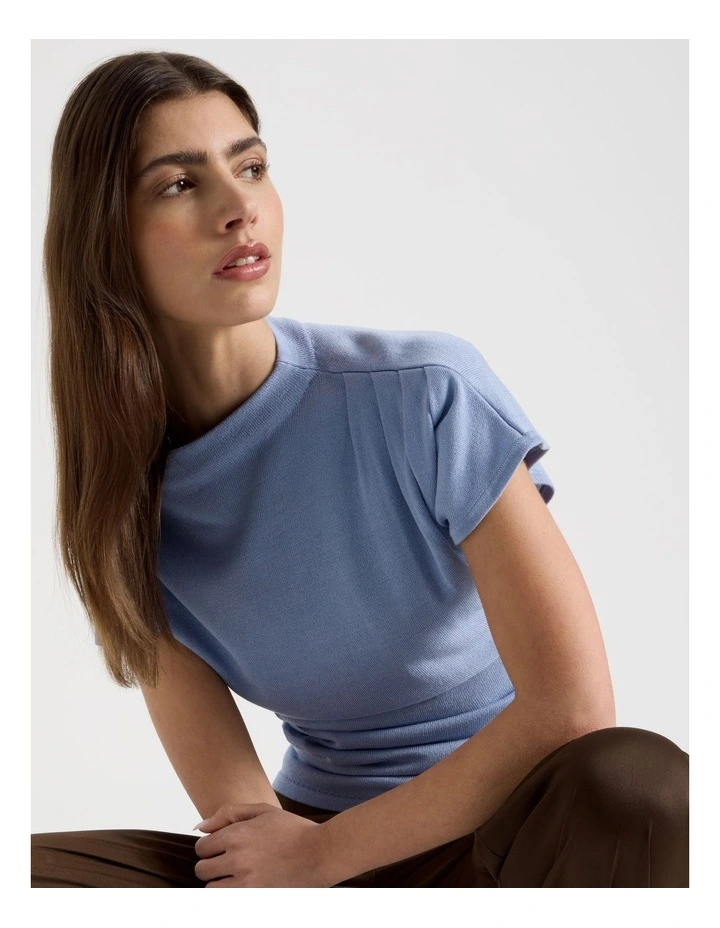 Dolman Sleeve Knit Top in Cornflower image 4