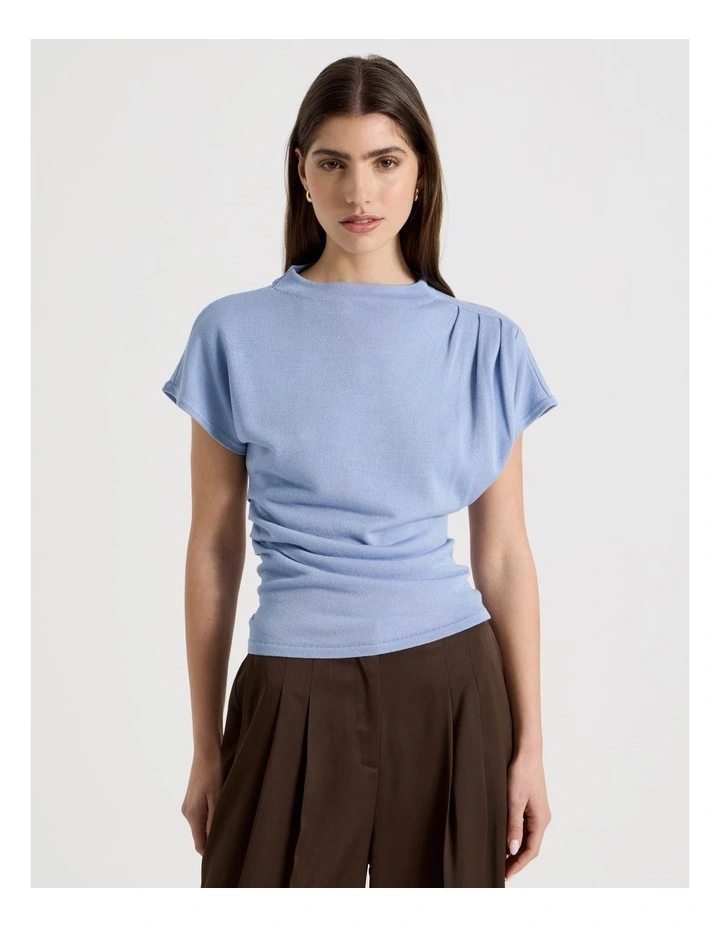 Dolman Sleeve Knit Top in Cornflower image 5