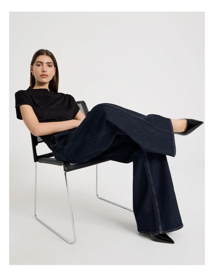Dolman Sleeve Knit Top in Black image 7