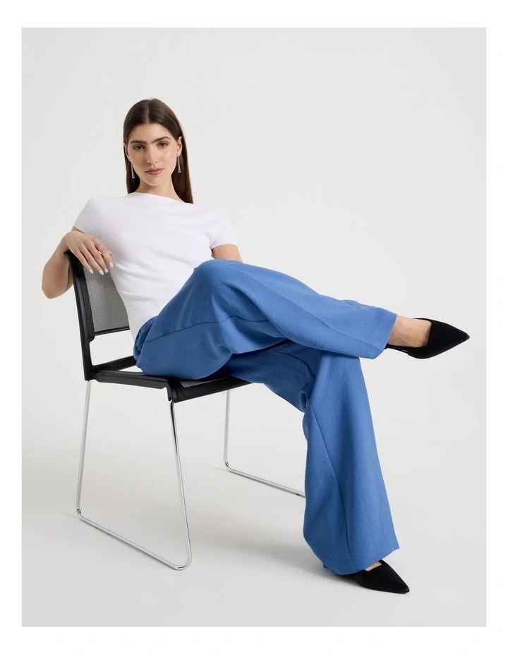 Boat Neck Short Sleeve Knit Top in White image 3