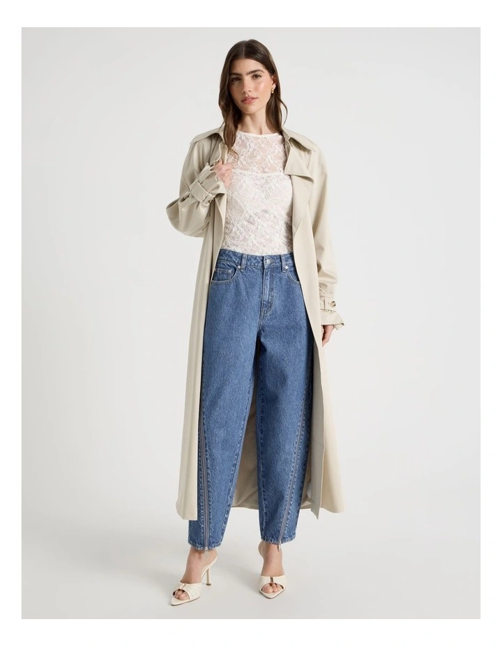 Layered Lace Long Sleeve Top in Ivory image 4