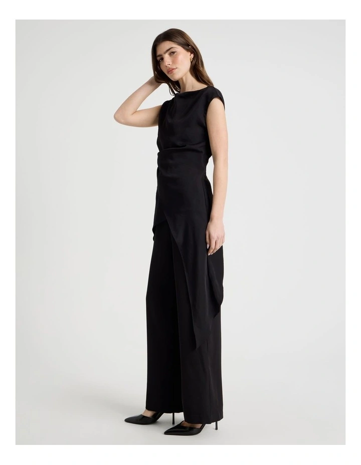 Asymmetric Draped Top in Black image 5