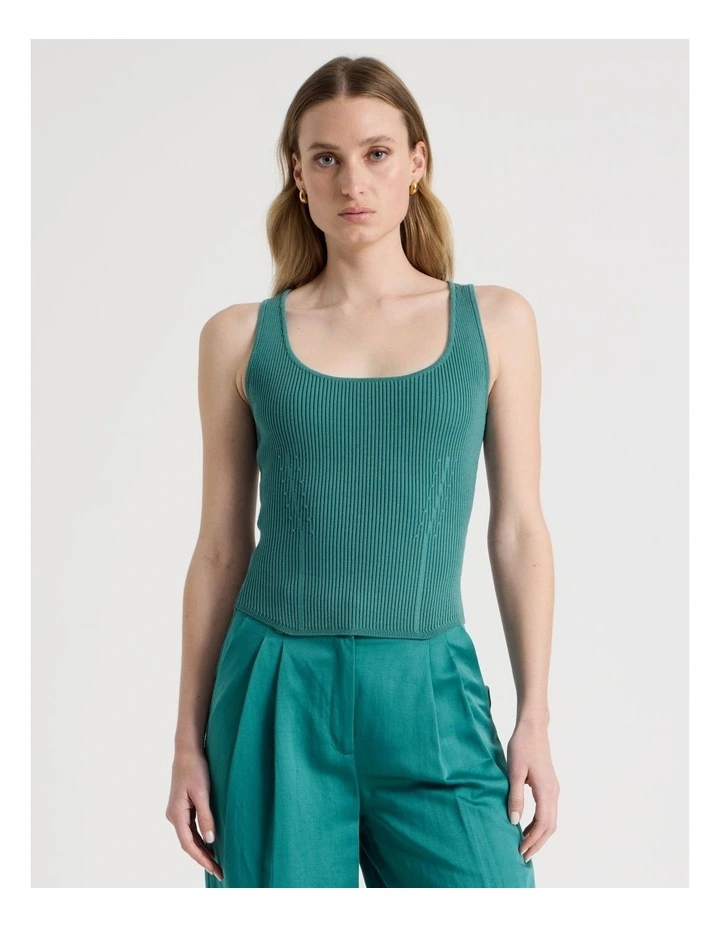 Corest Knit Tank in Teal image 1