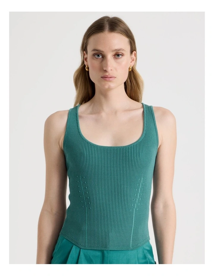 Corest Knit Tank in Teal image 5