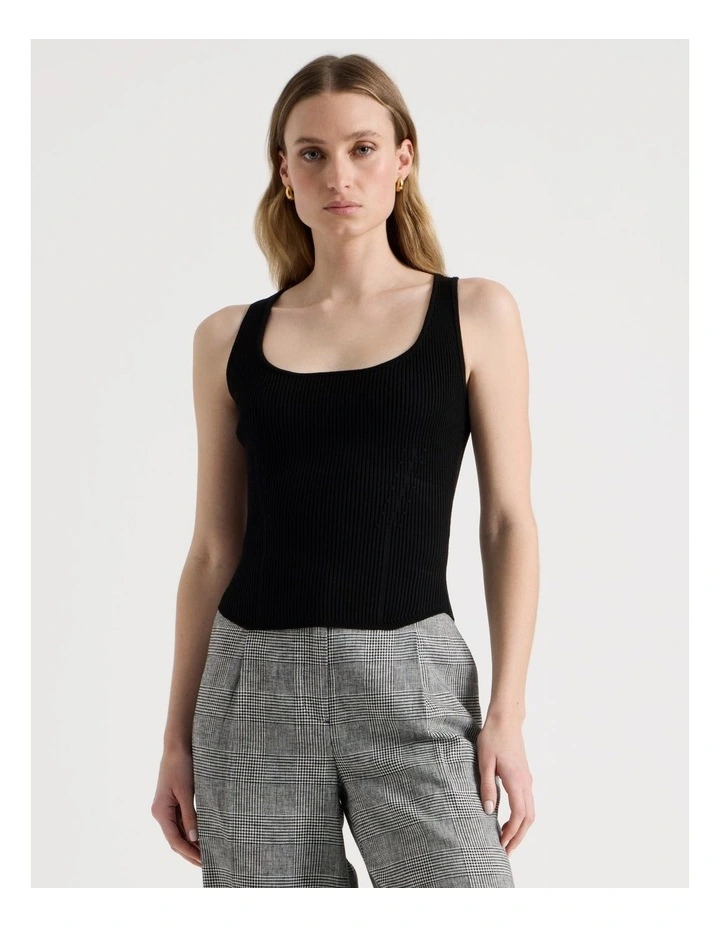 Corest Knit Tank in Black image 1