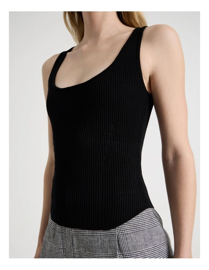 Corest Knit Tank in Black image 2