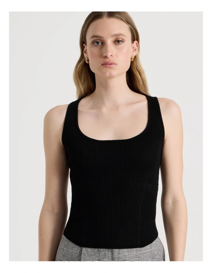 Corest Knit Tank in Black image 4