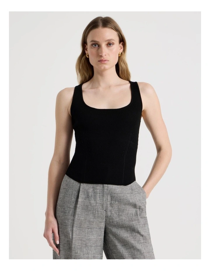 Corest Knit Tank in Black image 5