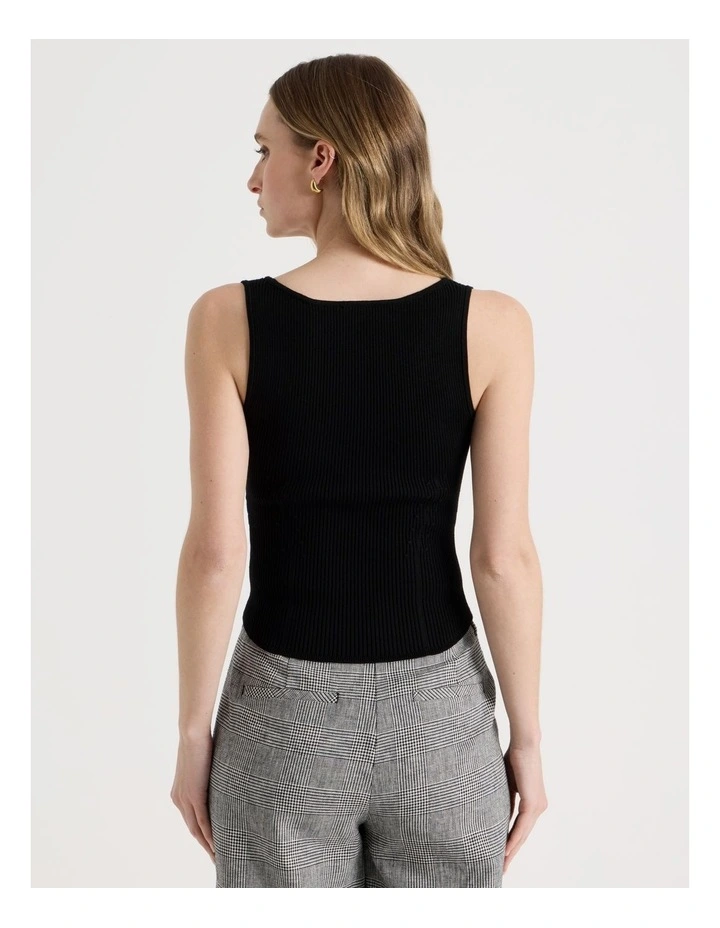 Corest Knit Tank in Black image 6
