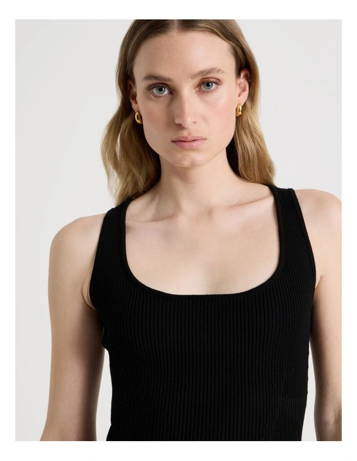 Corest Knit Tank in Black image 7