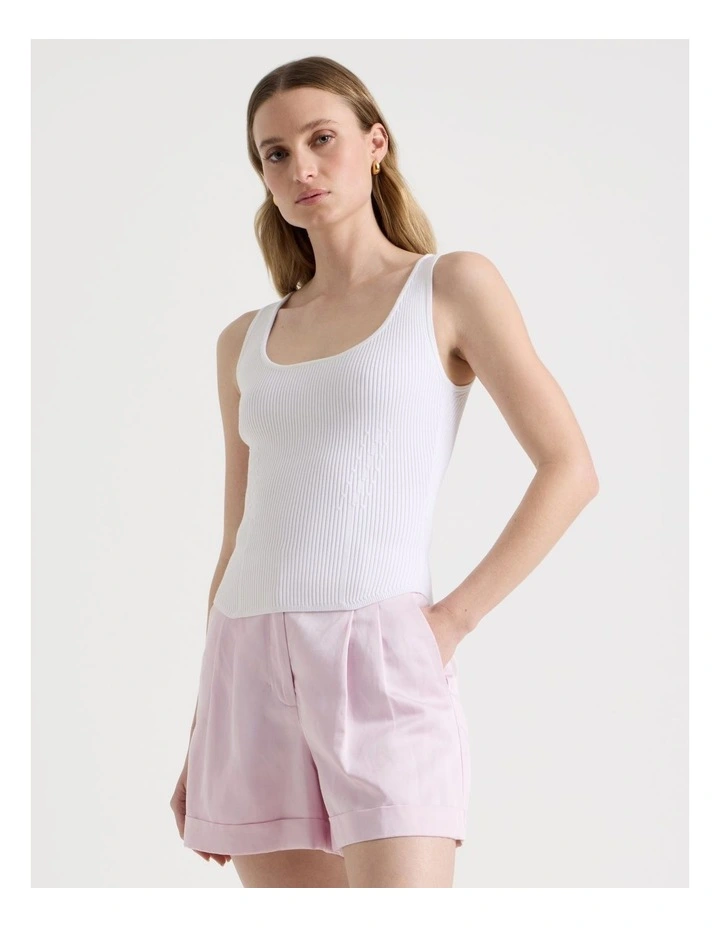 Corest Knit Tank in White image 3