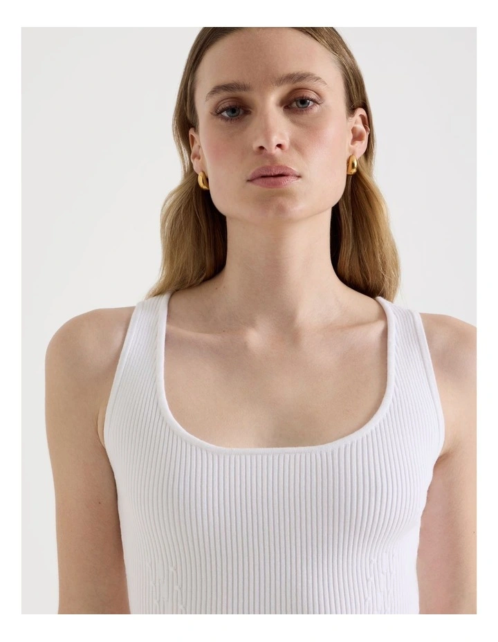 Corest Knit Tank in White image 7