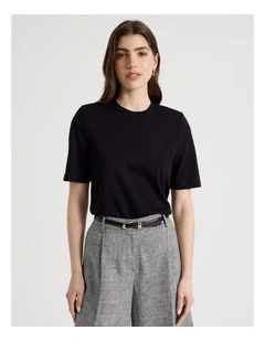 Shoulder Pad Tee in Black