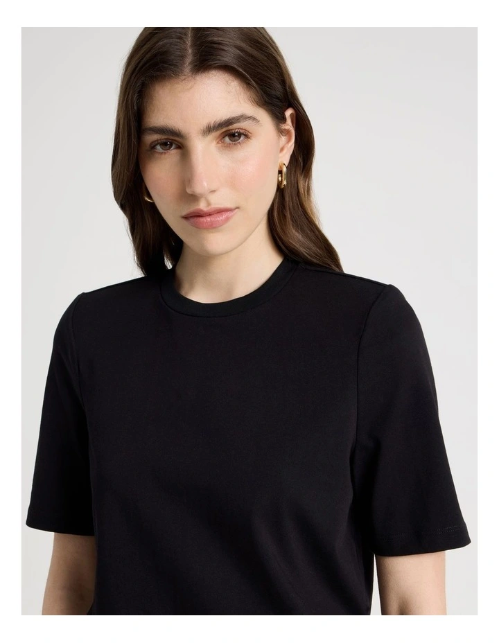 Shoulder Pad Tee in Black image 4