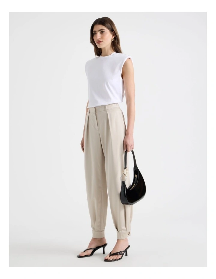 Shoulder Pad Tank in White image 4