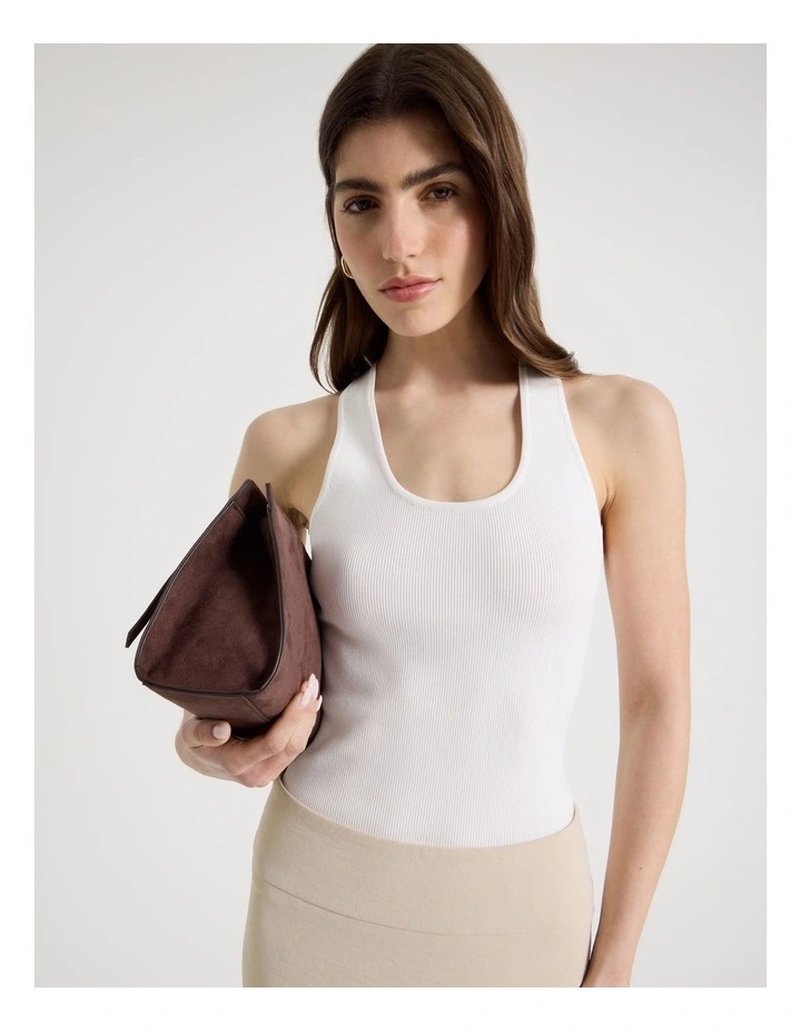Uneck Knit Tank in Ivory image 1