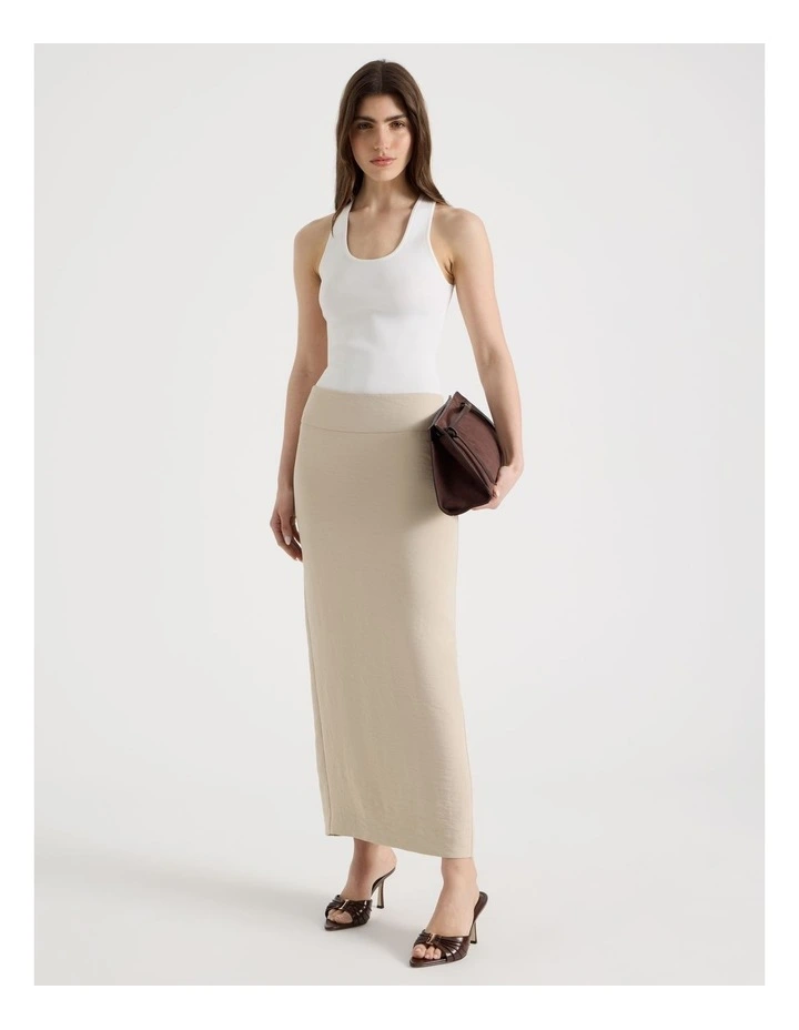 Uneck Knit Tank in Ivory image 3