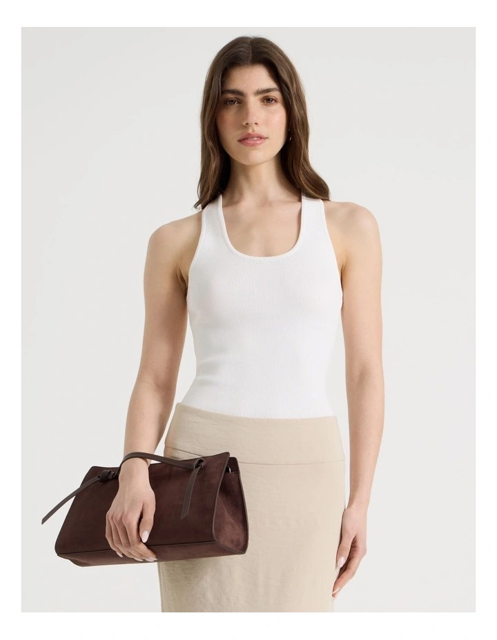 Uneck Knit Tank in Ivory image 4