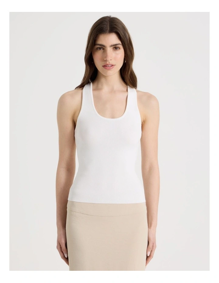 Uneck Knit Tank in Ivory image 5
