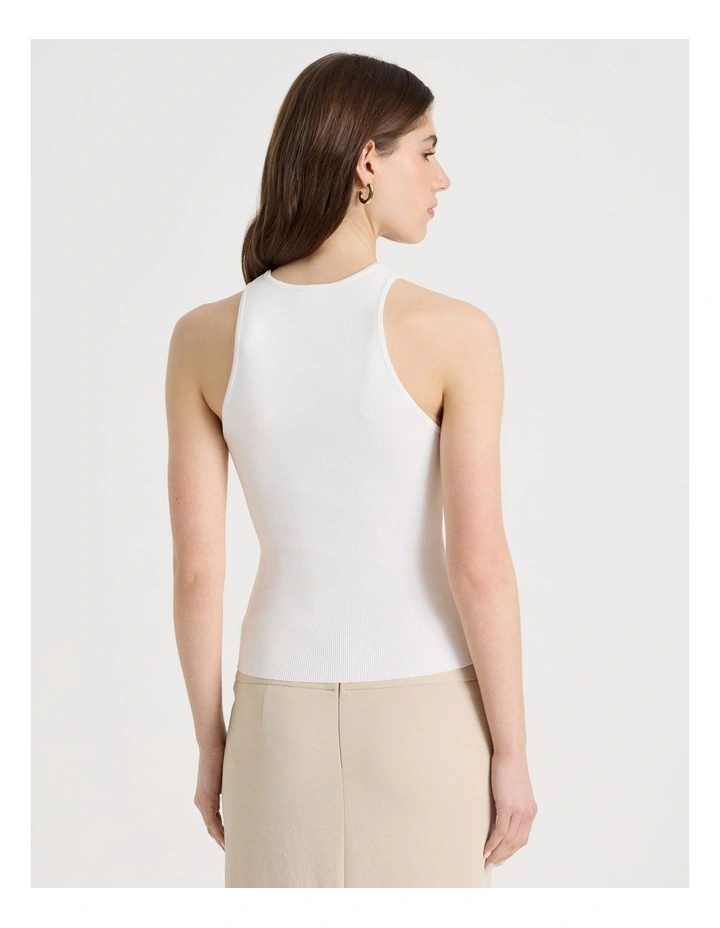 Uneck Knit Tank in Ivory image 6