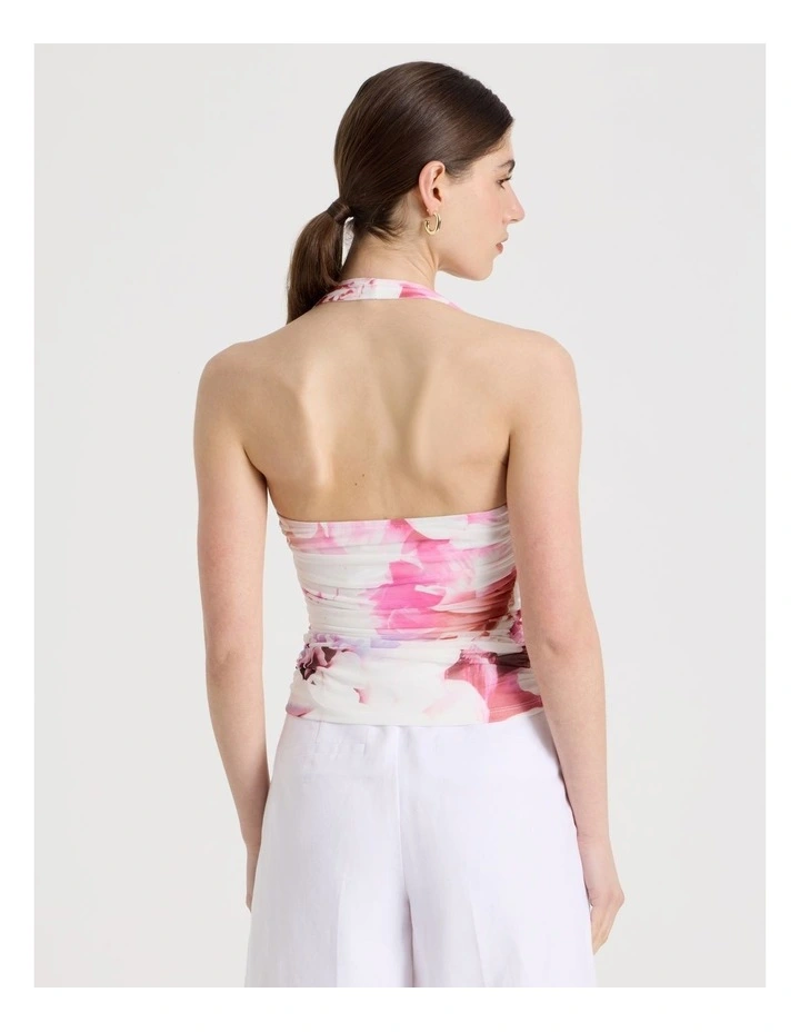 Mesh Halter Top in Pink image 6