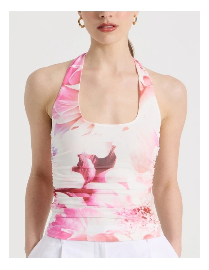 Mesh Halter Top in Pink image 7