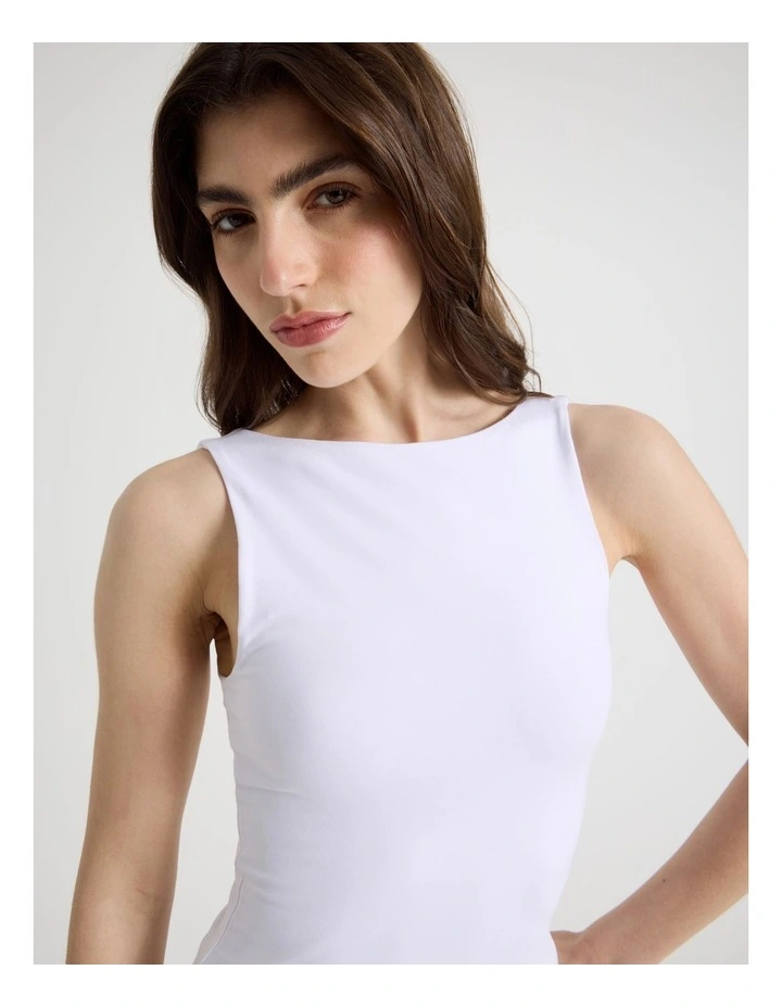Boat Neck Tank in White image 1