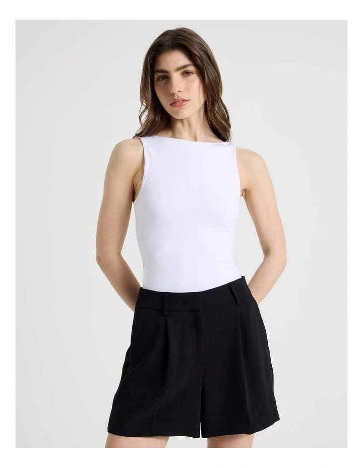 Boat Neck Tank in White image 2