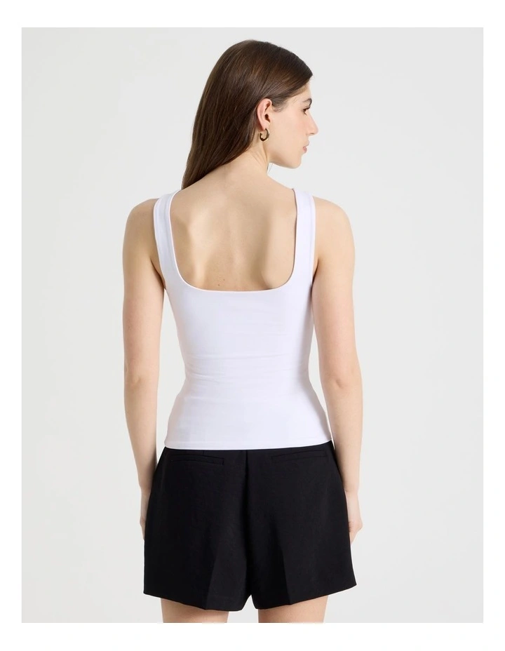 Boat Neck Tank in White image 6