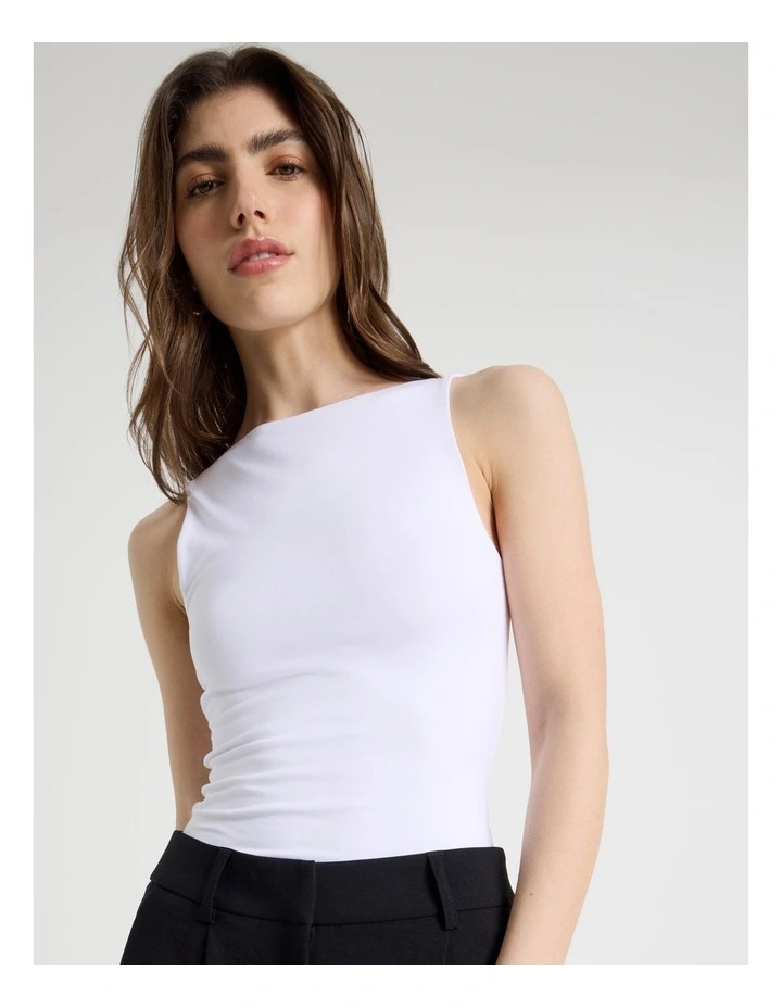Boat Neck Tank in White image 7