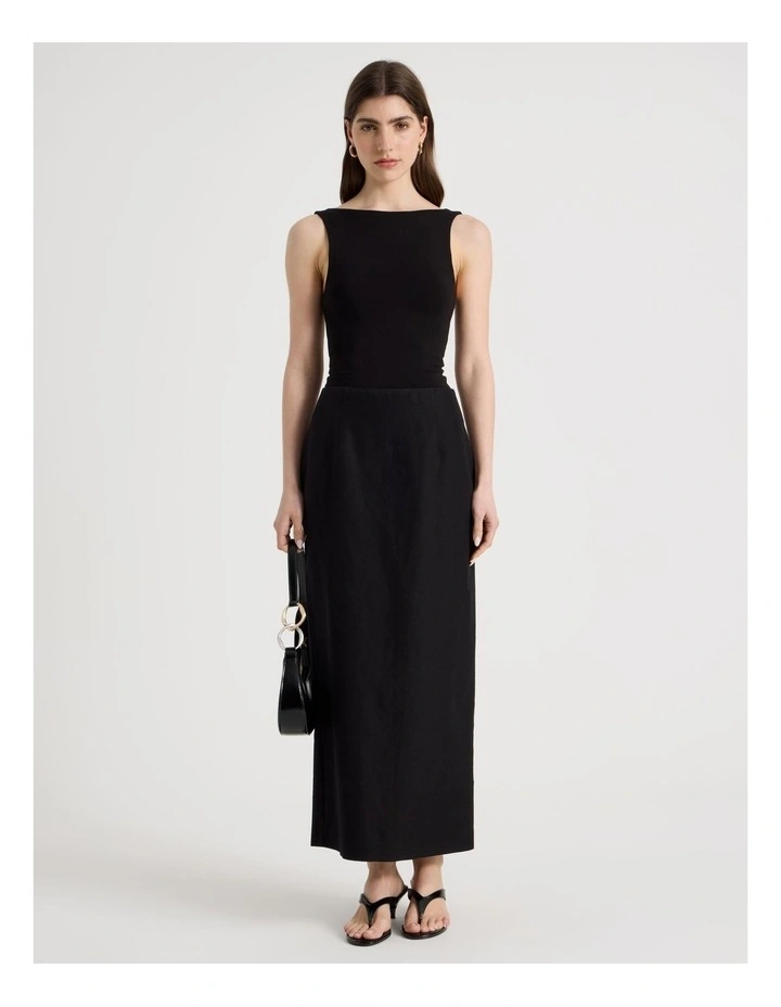 Boat Neck Tank in Black image 3