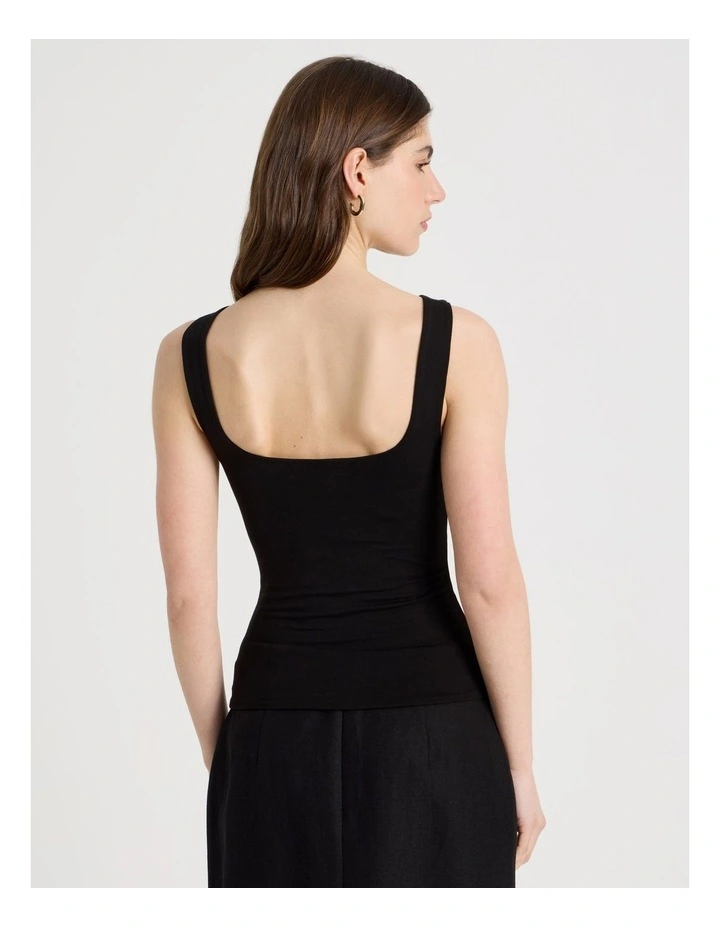 Boat Neck Tank in Black image 6