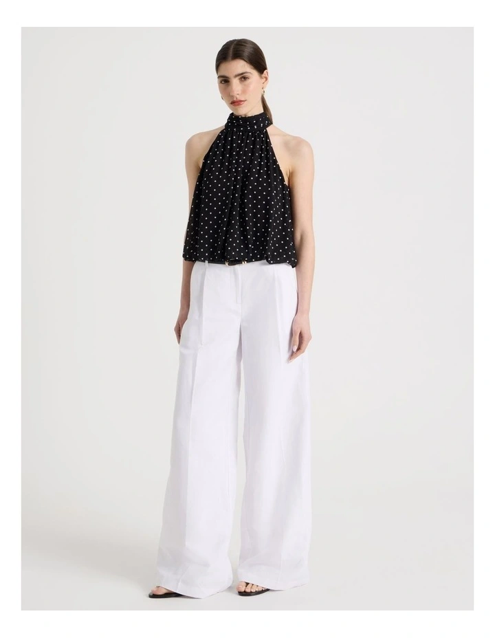 Halter Balloon Top in Black/White image 3