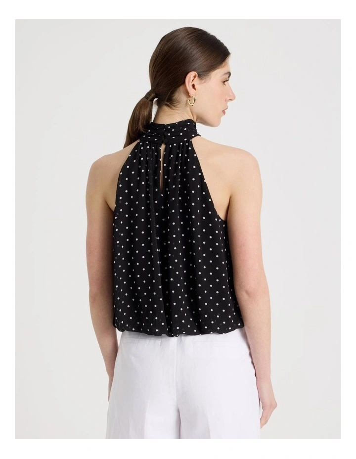 Halter Balloon Top in Black/White image 6