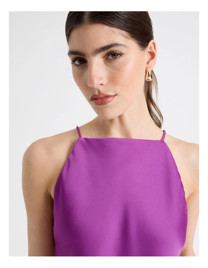 Strappy Satin Cami in Grape image 2