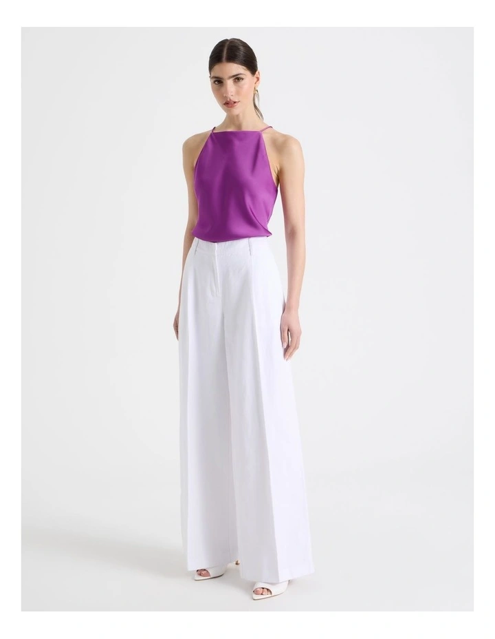 Strappy Satin Cami in Grape image 4