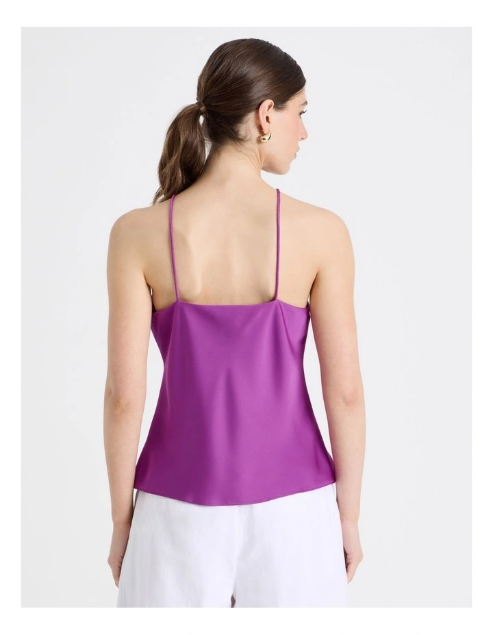 Strappy Satin Cami in Grape image 6