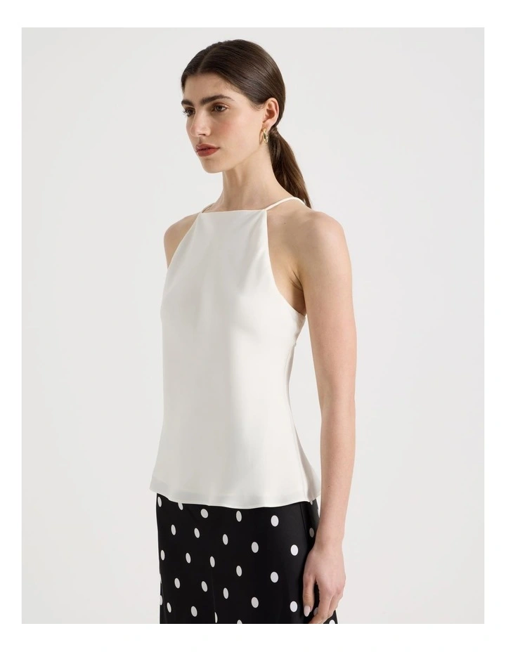 Strappy Satin Cami in Ivory image 4