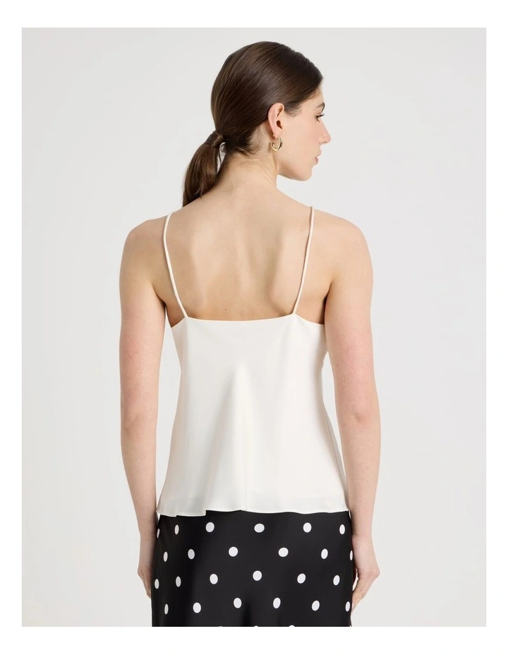 Strappy Satin Cami in Ivory image 5