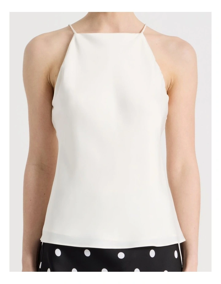 Strappy Satin Cami in Ivory image 6